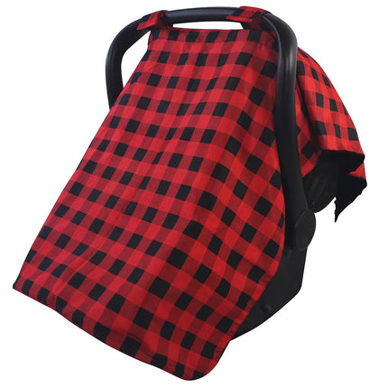 Hudson Baby Dosel Reversible para Asiento de Coche y Cochecito Unisex para Bebé, Cuadros Negros, Talla Única