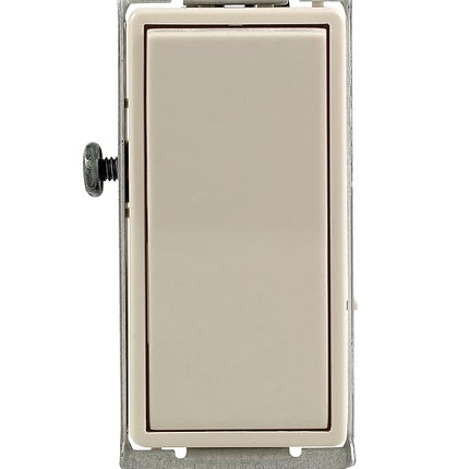 Leviton 5601-2TM 15 A, 120/277 V, interruptor de CA silencioso de un solo polo tipo balancín Decora, grado residencial, con conexión a tierra (paquete de 10), almendra claro