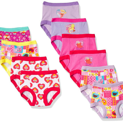 Pantalones de entrenamiento para ir al baño, unisex, para niños pequeños, de Sesame Street, con Elmo, el Monstruo de las Galletas y Big Bird, con pegatinas y tabla de progreso, paquete de 10 pantalones de entrenamiento, 4T