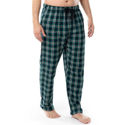 Fruit of The Loom Men's Yarn-dye Woven Flannel Pajama Pant, Green Plaid, Small