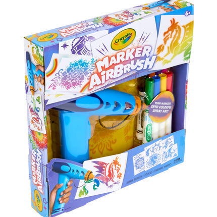 Crayola Kit Aerógrafo con Rotuladores para Niños, Set de Arte DIY con Rotuladores, No Requiere Pilas, Juguetes para Niños, Regalo para Niños y Niñas, 6+