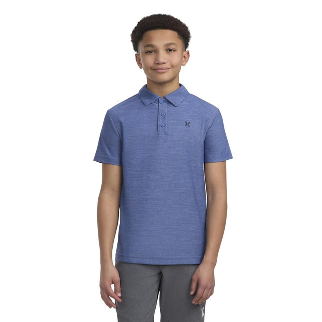Hurley Boys' Performance Polo Shirt, Shoreline Heather, Small