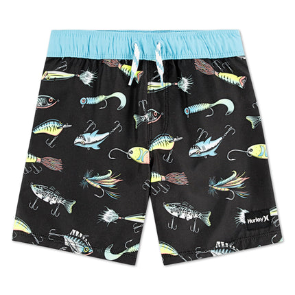 Hurley Boys' Pull on Swim Trunks, Black/Allure, 4T