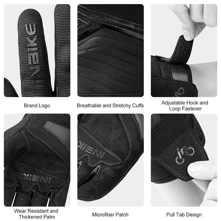 INBIKE Breathable Mesh Motorcycle Gloves Touchscreen with TPR Palm Pad Hard Knuckle Black Medium