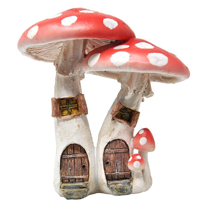 Top Collection Miniature Fairy Garden & Terrarium Cute Mushroom Houses with Pick Decor, Red, Small