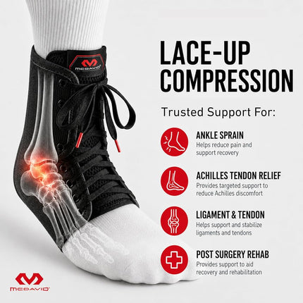 McDavid Lightweight Ankle Brace (Black, X-Small)