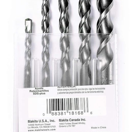 Makita� 5 Piece � Drilling SDS-Plus Bits For Rotary Hammers � Carbide Tipped Bit Set � For Concrete & Masonry