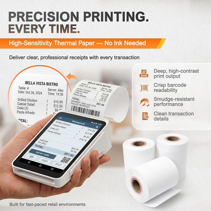 3 1/8 x 230 Thermal Paper Receipt Roll for Epson Printer (Thermal White Paper Black Image, 30 Rolls)