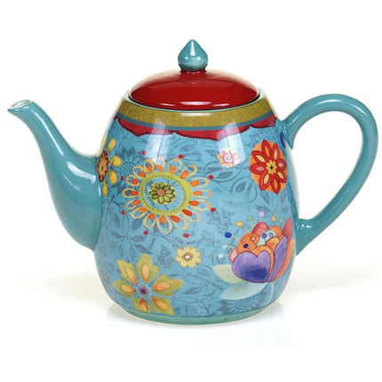 Certified International Tea Pot Ceramic Blue, Tuni