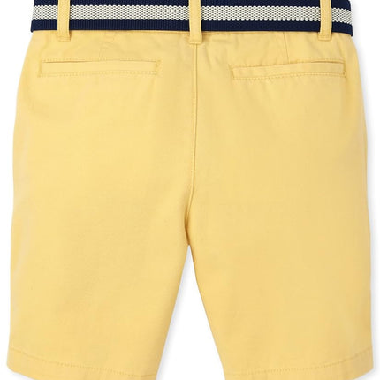 The Children's Place Boys Belted Chino Shorts, Banana Pudding, 6