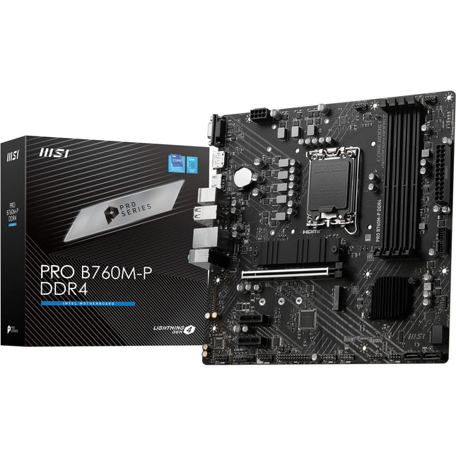MSI PRO B760M-P DDR4 Motherboard, Micro-ATX - Supp