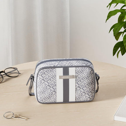 Nautica Women's Candid Camera Adjustable Crossbody, Indigo (Lakeside Jacquard), One Size
