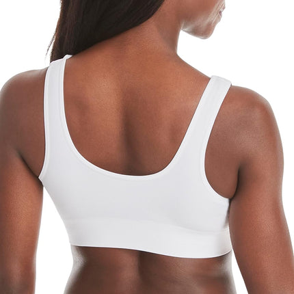 Hanes Women's Wireless, Cozy Full-Coverage Pullover, Seamless T-Shirt Bra, Opaque, White, 3X-Large