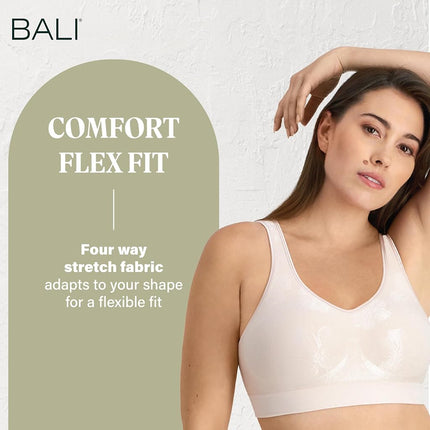 Bali Women's Comfort Revolution Shaping Non-Wired Bra Full Coverage, Sandshell Tropic, XXX-Large