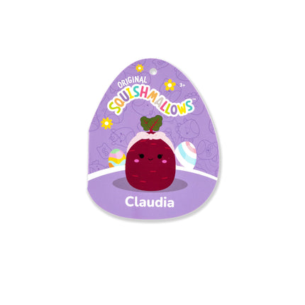 Squishmallows Original 35.5 cm Claudia La Remolacha Morada con Diadema Rosa – Peluche Oficial de Jazwares (Grande)