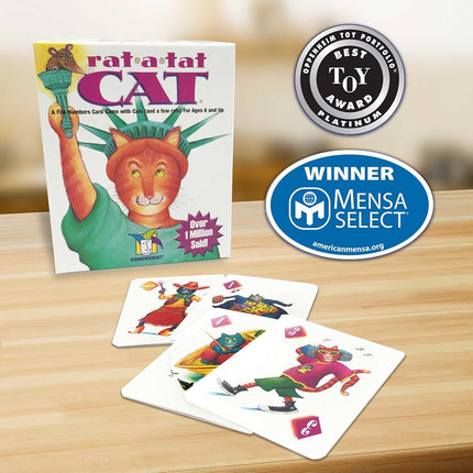 Gamewright | Rat-a-tat Cat Game | Card Game | Ages 6+ | 2-6 Players | 20 Minutes Playing Time, Multicolor, 5 Inches