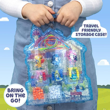 Bluey Friendship Jewelry – DIY Bracelet Kit – Beaded Friendship Bracelets – Create 6 of Your Own Charm Bracelets for Kids Ages 4+ – Includes Over 150 Beads & Charms with Bead Storage Case, Multi