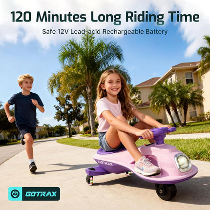 Gotrax Electric Wiggle Car for Kids 3-8, 12V Battery for 120Min w/Bluetooth