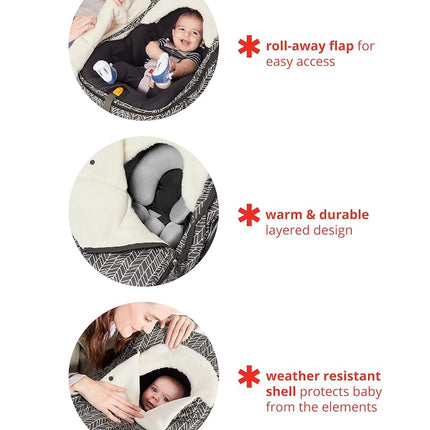 Skip Hop Winter Car Seat Cover: Ultra Plush Fleece, Pink Heather