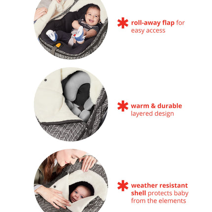 Funda de invierno para asiento de automóvil Skip Hop: forro polar ultra suave, color rosa jaspeado