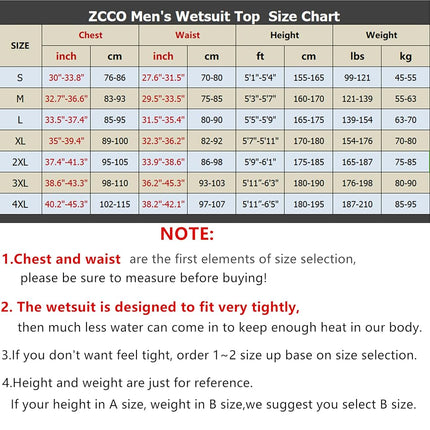 Wetsuit Top Men's 1.5mm Neoprene Wetsuits Jacket,Front Zipper Long Sleeves Diving Suit for Snorkeling,Swimming,Scuba Diving,Surfing (Black, 3XL)