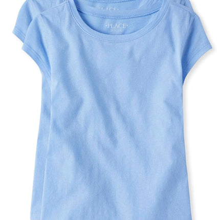 The Children's Place Girls' Everday Short Sleeve Layering T-Shirts, Daybreak 2-Pack, Large