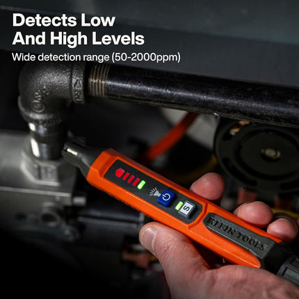 Klein Tools ET190 Gas Leak Detector, Wide Detection Range, Audible and LED Alerts, Slim and Lightweight