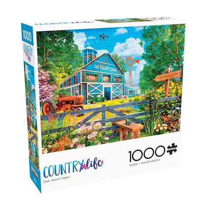 Buffalo Games - Country Life - Oak Valley Farm - 1000 Piece Jigsaw Puzzle for Adults Challenging Puzzle Perfect for Game Nights - Finished Size 26.75 x 19.75