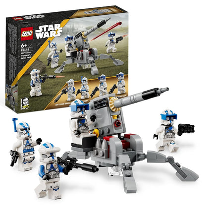 LEGO Star Wars 75345 501st Clone Troopers Battle Pack Set - Collectible Building Toy with an AV-7 Cannon & 4 Minifigures - Gift for 6+ Year Old Boys & The Clone Wars Fans