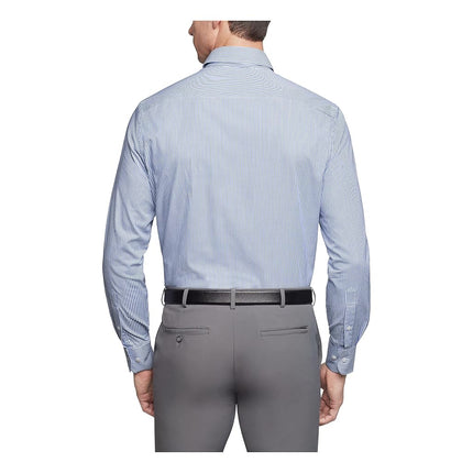 Van Heusen Men's Dress Shirt Regular Fit Pinpoint Stripe, Ocean, 16.5" Neck 34"-35" Sleeve