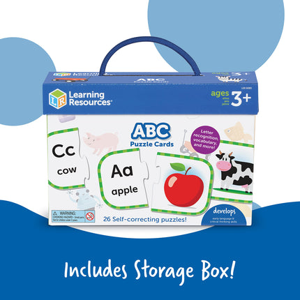 Learning Resources ABC Puzzle Cards, Preschool Readiness, Self Correcting Puzzles, Ages 3+