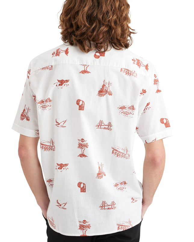 Dockers Mens Short Sleeve Camp Collar Shirt (Regular and Big & Tall), Lucent White - Station (Slub), Medium