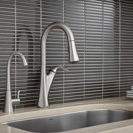 Moen S5520SRS Sip Transitional One-Handle High Arc Beverage Faucet, Spot Resist Stainless