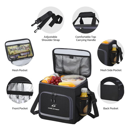 Maelstrom Lunch Box for Men,Insulated Lunch Bag Women/Men,Leakproof Lunch Cooler Bag,Lunch Tote Bag for Work School,Small,Black