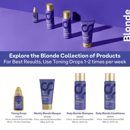 Colorproof Toning Drops 1 Fl. Oz. Toner for Blonde Hair w/Citrus, Jasmine & Coconut Milk Scent, Highly-Pigmented, Instant Hair Toner
