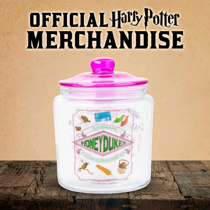 Silver Buffalo Harry Potter Hogsmeade Honeydukes Treats Glass Cookie Snack Candy Jar With Lid (Small)