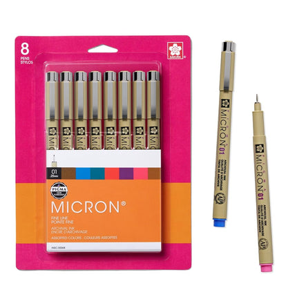 Sakura 30068 8-Piece Pigma Micron Assorted Colors 