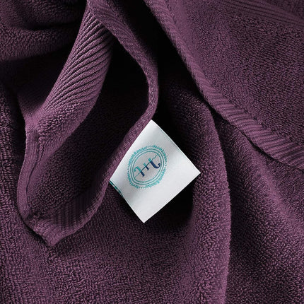 Hearth & Harbor 100% Ring Spun Cotton Bath Towels for bathroom - Luxury Bathroom Towels - Soft & Highly Absorbent Bath Towels Set, 10 Piece Set (2 Bath Towels, 2 Hand Towels, 6 Washcloths) - Purple