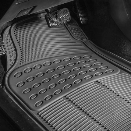 FH Group Automotive Floor Mats Climaproof for All Weather Protection Universal Fit Trimmable Heavy Duty fits Most Cars, SUVs, and Trucks, 2pc Front Set Solid Gray