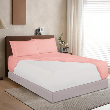 Elegant Comfort 1500 Premium Hotel Quality 18-24 Inches Deep - Extra Deep Pocket Single Fitted Sheet for High Mattress, Luxury and Softest, Smart Pocket - Wrinkle Free, Full, Dusty Rose