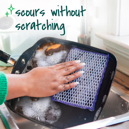 Scotch-Brite Stay Clean Scrubbing Dish Cloths, Reusable and Long-Lasting Mesh Dish Rags That Dry Fast to Resist Odors, Scratch-Free Scrubber Wipes That are Safe on All Surfaces, 2 Dish Towels