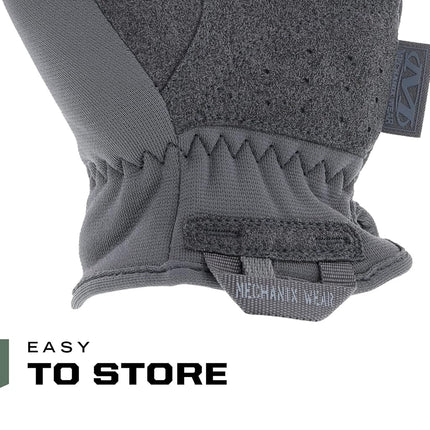Mechanix Wear: FastFit Tactical Gloves with Elastic Cuff for Secure Fit, Work Gloves with Flexible Grip for Multi-Purpose Use, Durable Touchscreen Capable Safety Gloves for Men (Grey, Medium)