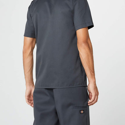Dickies Men's Flex Slim Fit Short Sleeve Work Shirt, Charcoal, XXL