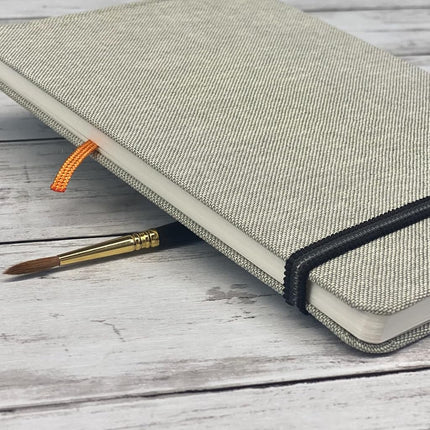 Travelogue Linen Covered Watercolour Journal 200gsm 8.25 x 8.25inches Square 60 Pages, Travel Notebook for Drawing and Sketching