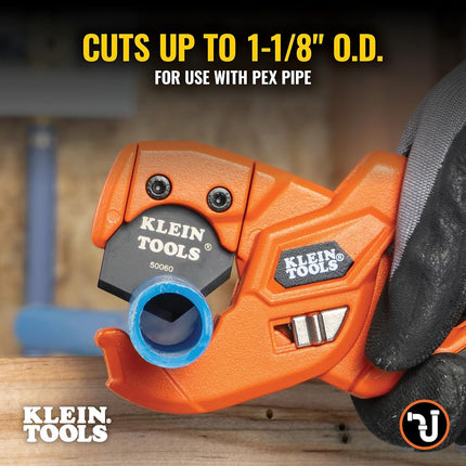 Klein Tools 50043 PEX Pipe and Tubing Cutter, 1-Inch I.D. Cutting Capacity for PEX Pipes and Soft-Shelled Tubing