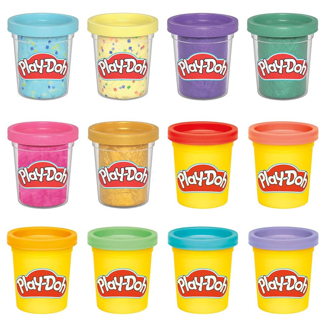 12 Pack Celebration Compound, Includes Confetti & Metallic Shine, Assorted Colors, Kids Arts & Crafts Toys for 3 Year Olds & Up, Party Favors