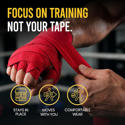 Bighorn Athletics Sports Tape | EZ-Tear Red Athletic Tape for Wrist, Hand, Ankle & Foot Support | Zinc Oxide Infused & Latex-Free Adhesive, Breathable Cotton Fabric, 1.5-Inch x 45-Feet, 4 Rolls, Red