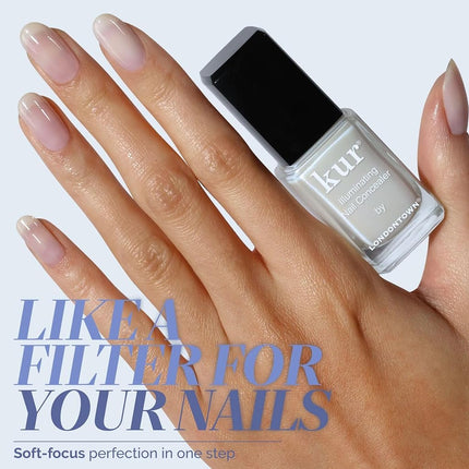LONDONTOWN Illuminating Nail Concealer, Milky Sheer Pink Polish - Long Lasting Brightening Lacquer Nail Care for Discolored, Yellowing Nails, .40fl oz