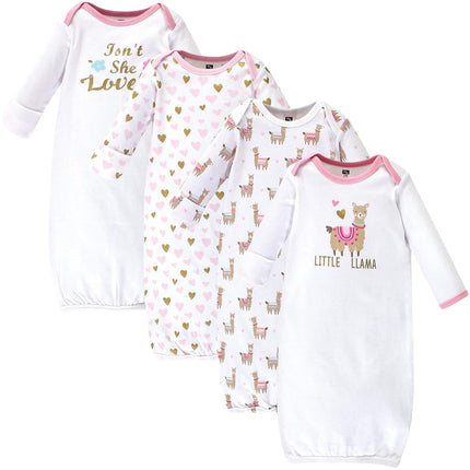 Hudson Baby Baby Girls' Cotton Gowns, Little Llama, 0-6 Months