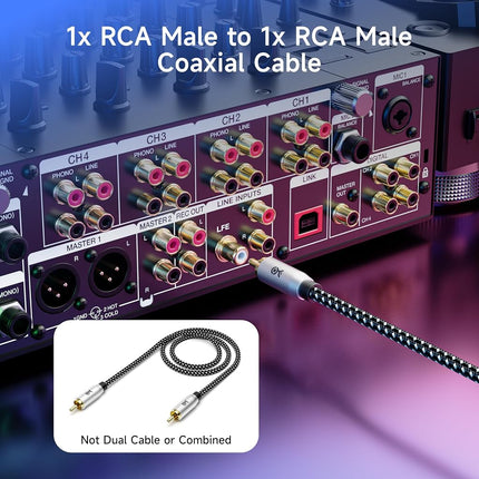 Cable Matters 2-Pack Subwoofer Cable 15 ft, Digital Coaxial Cable (Digital Audio Coaxial Cable and LFE Subwoofer Cable) � 4.6m / 15 Feet